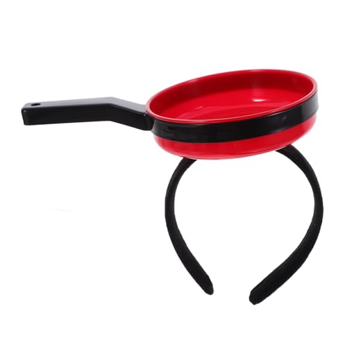 VILLFUL Imitiertes Pfannenstirnband Kopfbedeckung Bratpfannen-stirnbänder Neuheit Party Stirnband Pan-boppers-stirnband Stirnband Im Bratpfannen-stil Lustiges Stirnband Rot Polyester von VILLFUL