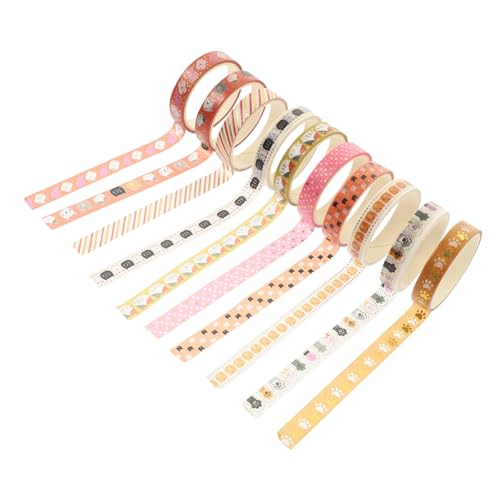 VILLFUL Milchvieh Washi Tape Rollen Washi Klebebänder Haustier Hund Katze Muster Washi Klebebänder Süße Haustier Washi Bänder Herzmuster Papierbänder Notizbuch Geschenkverpackungsbänder von VILLFUL