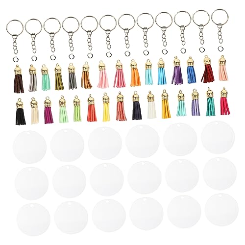 VILLFUL Quaste Charms Quastenanhänger Acrylschlüsselkettenbläher Schlüsselbund Tassels Beutel Ornamente Sublimation Keychain Blanks Bulk mit Keychain Ringen Schmuck die Farbenfrohe von VILLFUL