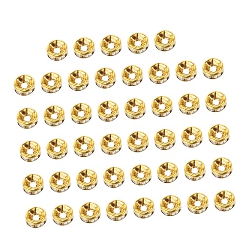 VILLFUL Rhinestone Spacer Beads Goldene Spacer Perlen Für DIY Schmuckherstellung Fokuskugeln Und Armbänder Zirkonia Ringperlen Zum Auffädeln Für Kreative von VILLFUL