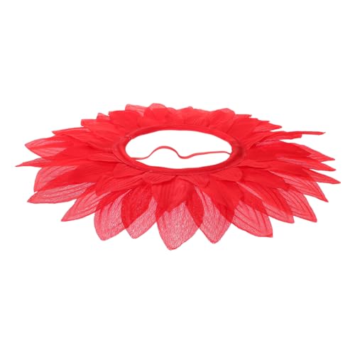 VILLFUL Rotes Blumenstirnband, Lustiges Kostüm, Sonnenblumenkapuze Für Die Bühne, Sonnenblumenhut, Blumenkopfbedeckung, Tanzkostüm, Sonnenblumenkopfbedeckung Für Tanzpartys, Kinder, von VILLFUL