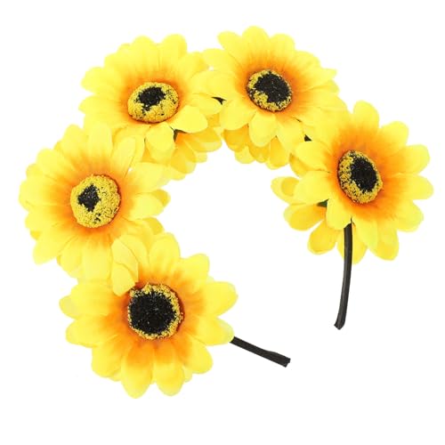 VILLFUL Simuliertes Sonnenblumen Stirnband Haarbänder Kopfband Schönes Sonnenblumen Stirnband Sonnenblumen Partydekorationen Festival Haarreifen Party Haarreifen Party Kopfschmuck von VILLFUL