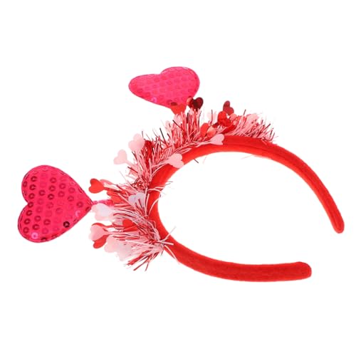 VILLFUL Valentinstag Stirnband Hochzeitsdeko Kopfband Dekoration Rotes Stirnband Haarbänder Haarbänder Stirnbänder Valentinstag Haar Requisiten Thematisches Stirnband Herzkrone von VILLFUL