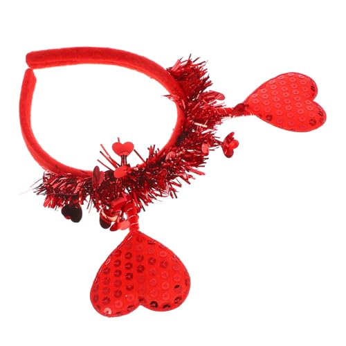 VILLFUL Valentinstag Stirnband Stirnbänder Haarband Dekoration Haarbänder Hochzeitsdeko Herz Tiara Herzform Kopfbedeckung Herz Foto Requisiten Feiertags Stirnband Rotes Pvc von VILLFUL