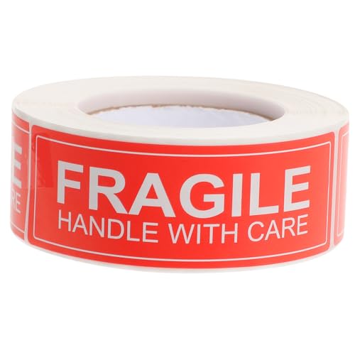 VILLFUL Versand Stickers Aufkleber Do Care Warnungsache Zerbrechliches Not Adhesive Versandaufkleber Handle Selbstklebender Shipping Labels Fragile Warning Packing Self with Fragiler Bend von VILLFUL