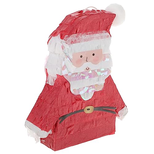 VILLFUL Weihnachtspinata Weihnachtszucker Gefüllt Christbaumschmuck Süßigkeiten Für Kinder Weihnachtsmann-außendekorationen Halloween-spiele Weihnachts-pinata-spiel Mini-urlaub Papier Rot von VILLFUL