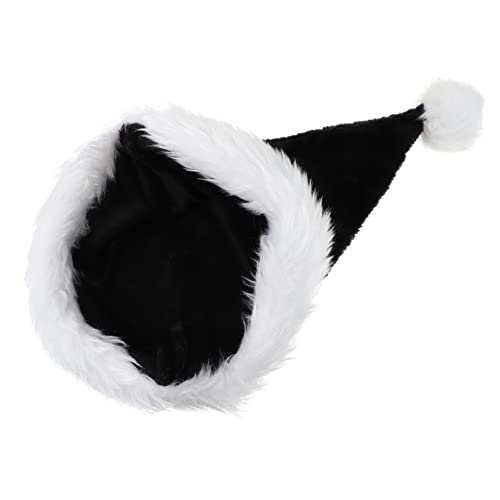 VILLFUL Plüsch Samt Weihnachten Hut Schwarz Gemütliche Erwachsene Beanie Für Halloween Weihnachten Feier Bühne von VILLFUL