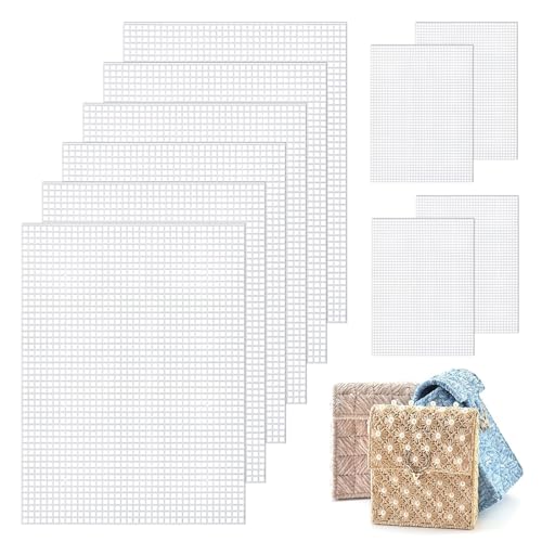 VINEST 10 Stück Kreuzstich Kunststoffgitter, 22 x 30cm White Plastic Canvas Sheets, 4mm Blende Lochplatte KunststofStückUmweltfreundlicher Kunststoff für Embroidery Knitting DIY Accessories von VINEST