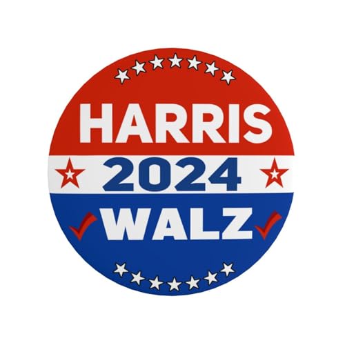 Harris Waltz 2024 Button-Anstecker Kamala Harris Tim Walz Waltz for President Vp-Anstecker und -Buttons Kreis-Abzeichen Runde Brustanstecker Brosche Dekor 4 von VINPHISH