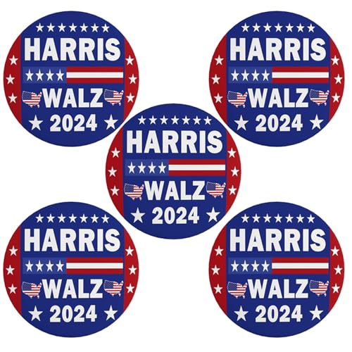 Harris Waltz 2024 Button-Pins Kamala Harris Tim Walz Waltz für Präsident Vp Pins und Button Kreis Abzeichen Runde Brust Pins Brosche Dekor 2 von VINPHISH