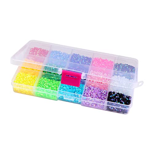 VINTORKY 1 Schachtel Nagelbohrer Holografischer Glitzer Perlenbuchstaben Reize Nagelschuppen Strasssteine Nagelglitzerstaub Weißer Glitzer Funkeln Gel-nagel-kits Charme Harzbohrer von VINTORKY