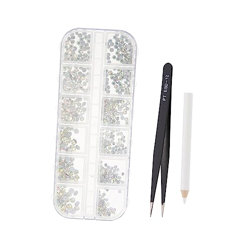 VINTORKY 12er Set Wasserstein Nageldesign Dekorationen Flache Glasstrasssteine Für DIY Maniküre Und Make up Funkelnde Rhinestones Für Kreative Nagelkunst Und Bastelprojekte von VINTORKY