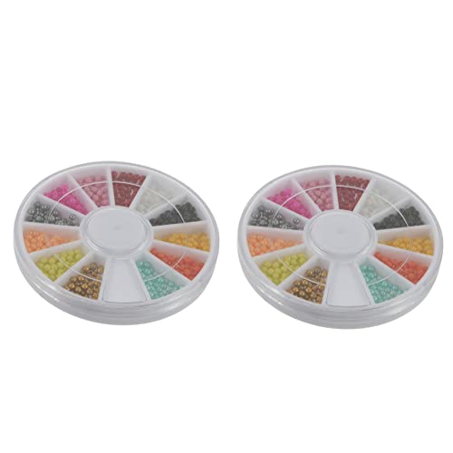 VINTORKY 2 Kästchen Perlen Nail Art Zubehör Schmuck Reize Charme Nagel Pailletten Inhaber Bausatz Farbige Perlen Stand Strasssteine Hornperlen Drücken Nageldekor Palette Brief Plastik von VINTORKY