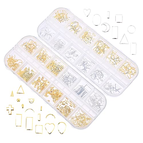 VINTORKY 2 Kisten Nail-Art-Zubehör goldene Ohrhaken Werkzeuge zur Herstellung von Armbändern halloween nail art merksam aufkleber Maniküre-Ornamente DIY Maniküre Pailletten Zinklegierung von VINTORKY