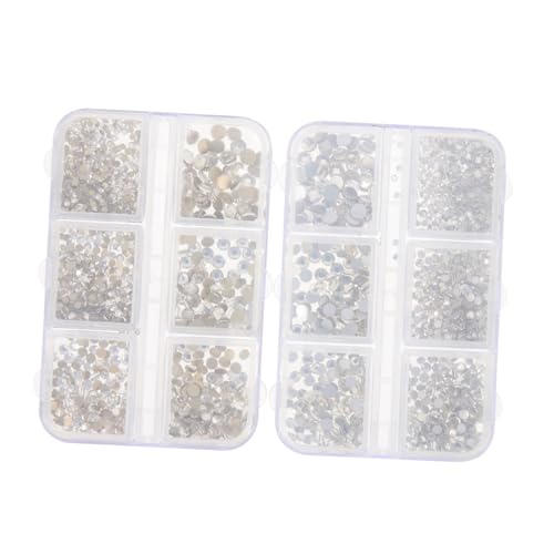 VINTORKY 2 Kisten Nail-art-zubehör Strasssteine ​​für Nägel Haufen Strass-kit Weißes Strasssteine ​​zum Basteln Strasskleber Für Nägel Nageldekorationen Für Nagelkunst Nagel Charms Pp von VINTORKY