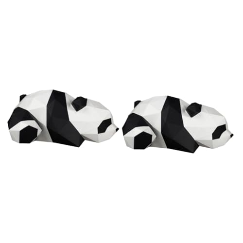 VINTORKY 2 Stück Stereoskopisches Papiermodell Panda Brötchen Geometrischer Panda 3D Origami Panda 3D Papiertier Montage Panda 3D Geometrisches Origami Handwerk Panda Origami Papier von VINTORKY