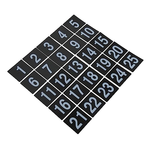 VINTORKY 25St Digitales Tischnummernschild Stuhlnummernschilder Sitzplantafel Plattenständer Tischzelte hochzeitsdeko hochzeitsdeco bemerkenswerte Nummernzeichen Hochzeitszubehör PVC Black von VINTORKY