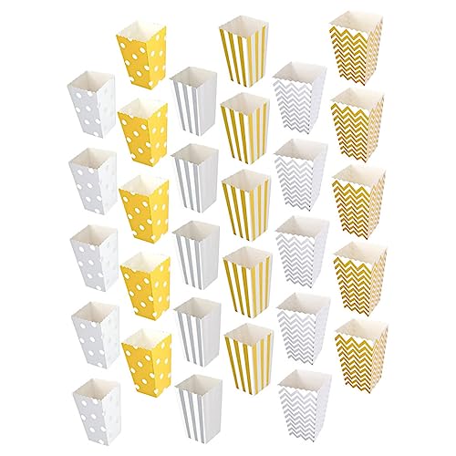 VINTORKY 30 Stück Kartons Popcorn-box Tablett Gebäck Cellophan Schüssel Zusammenklappbar Party Popcornmaschine Obst Teller Popcorngerät Popcorn-eimer Papier in Lebensmittelqualität von VINTORKY