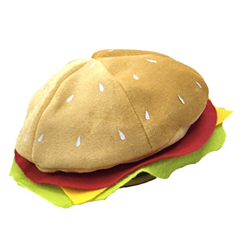 VINTORKY 4 Stück Hamburger Hut Hot-dog-hut Stilvoller Outdoor-hut Kostüm Hut Essen-kostüm-accessoire Lustiger Pizzahut Hüte Anziehen Eimerhut Dekorative Party-baskenmütze Kappe Yellow Stoff von VINTORKY