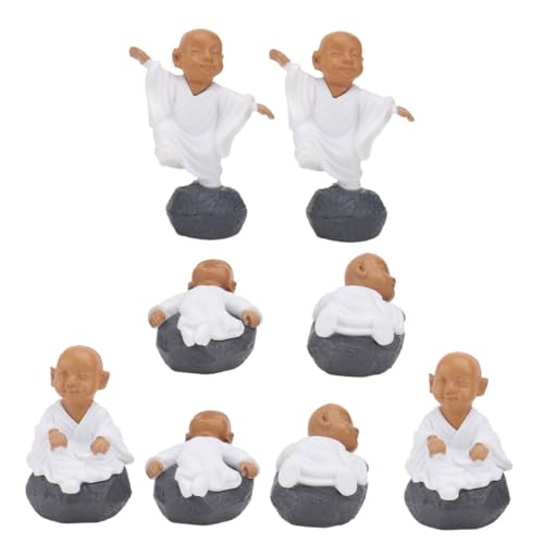 VINTORKY Entzückende Mönch Statuen Set Mönch Modellierung Statue Bonsai Decor Weiß Mönch Figurine für Desktop von VINTORKY