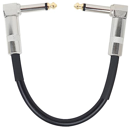 VINTORKY Gitarreneffektkabel aus schwarzem Leder mit Metallkopf elektrische Gitarre Patch Fall gitarrenkabel guitar cable Effektorlinie Instrument-Effektor-Adapter schwarzes PVC-Leder Black von VINTORKY