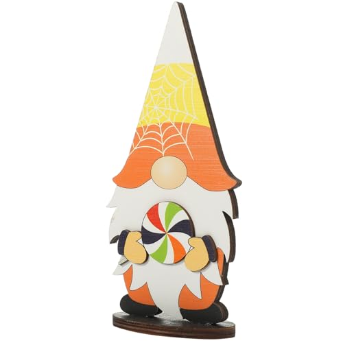 VINTORKY Halloween-Gnom Tischdekoration für Halloween-Partys Halloween-Dekorationsbanner Plüsch Tiki Tür Halloween Figuren Halloween-Figuren Tafelaufsätze aus Holz Halloween-Zwerg aus Holz von VINTORKY