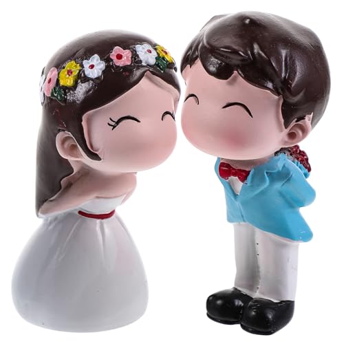 VINTORKY Hochzeitstorten Ornament Kuss Paar Kuchen Dekoration Aus Resin Kreative Cake Decoration Für Hochzeiten Und Feiern Romantisches Tortenaccessoire von VINTORKY