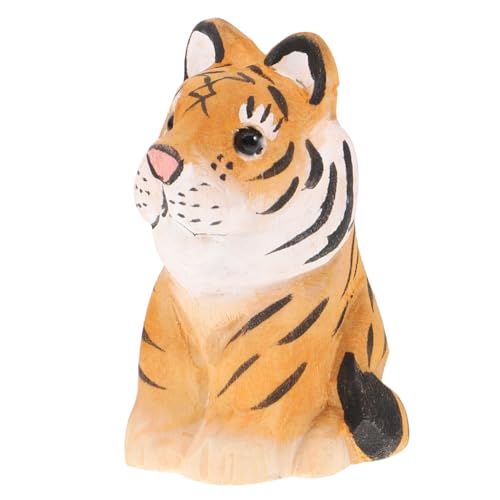 VINTORKY Holz Tiger Ornament Holz Tiger Figuren Desktop Tiger Figuren Tiger Dekor Statue Tiger Holzhandwerk Heimskulptur Holzhandwerk Dekor Holzfiguren Tiger Holzdekor von VINTORKY