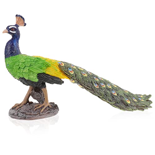 VINTORKY Simulation Pfau Modell Pfauen Pfau Spielzeugfigur Künstliche Fledermaus Fenster Ornamente Regal Dekoration Zuhause Pfau Figur Dekoration Pfau Ornamente Für Regale PVC Grün von VINTORKY