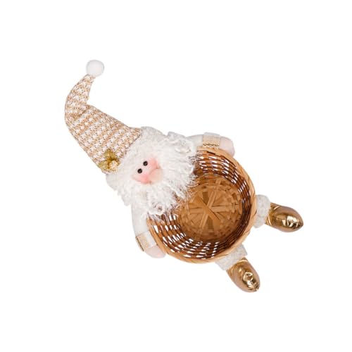 VINTORKY Weihnachtsdekorationen Santa Candy Korb Rattan Weave Lagerung Korb Home Decor Ornamente Party Ornamente von VINTORKY