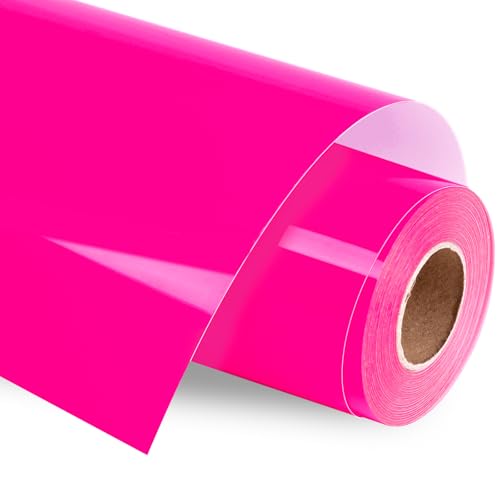 VINYL FROG Wärmetransfer-Vinyl-Rolle, HTV-Vinyl, 30,5 x 3,6 m, Hot Pink, zum Aufbügeln, Vinyl für T-Shirts, Heißpresse, Vinyl für Basteldesigns (Hot Pink) von VINYL FROG