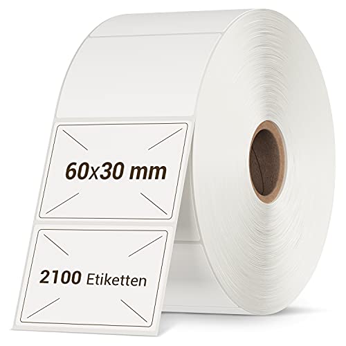 VIOKS Etiketten Selbstklebend 2100x Klebeetiketten zum Beschriften 57x32mm für Labeldrucker DHL Etikettendrucker/Druckerpapier Aufkleber zum Beschriften - Selbstklebende Etiketten zum Beschriften von VIOKS