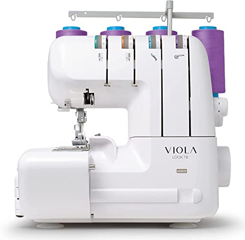 Viola Look T8 Overlock Nähmaschine, Differentialtransport, Led, Perfekte 2/3 oder 4-Faden-Nähte zum Nähen, Overlockmaschine Einstellbarer Stichlänge von VIOLA