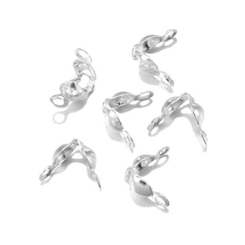100–200 Stück Verbinder-Verschlussbeschlag 4 x 7 mm Kugelkette Kalotte Endcrimps Perlen Verbinderkomponenten für DIY-Schmuckherstellung Zubehör-Silber-100 Stück von VIOLK