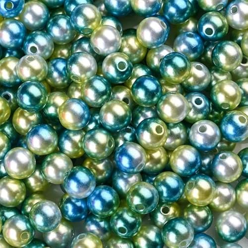 3/4/5/6/8/10/12 mm Farbverlauf-Imitationsperlen, lose Abstandshalter aus Acrylperlen zur Herstellung von Schmuck, Armbändern und Halsketten, DIY-Bastelstil, 26–10 mm, ca. 50 Stück von VIOLK