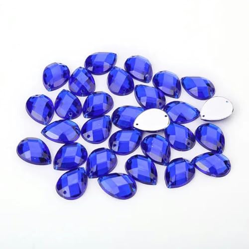 8 * 13mm/10 * 14mm/13 * 18mm/18 * 25mm Aufnähen Mix Farbe Wassertropfen Acryl Strass Flatback Kristallperlen für DIY Kleid-Saphir-18x25mm 20 Stück von VIOLK