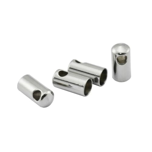 Edelstahl 1 mm/2 mm/3,0 mm/4,0 mm/5/6/7 mm Metall-Quetschperlen Lederkordel-Endkappen Verbinder für die Herstellung von Schmuckarmbändern - Dunkelsilber - 2,5 mm - 20 Stück von VIOLK