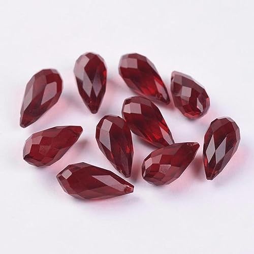 Einfarbiges, tropfenförmiges, facettiertes Kristallglas, 12 x 6 mm, 16 x 8 mm, 20 x 10 mm, oben gebohrt, Anhänger, Tropfen, lose Perlen für Schmuckherstellung, DIY, tiefro von VIOLK