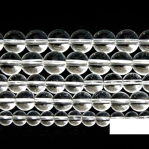 Glatte, klare Glaskristall-Perlen, rund, lose Perlen, 15 Zoll Strang, 4, 6, 8, 10, 12 mm, Auswahlgröße zur Schmuckherstellung, 4,0 mm, 85 bis 95 Stück von VIOLK