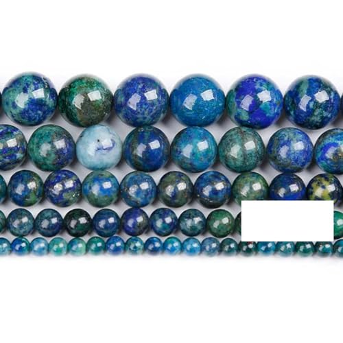 Großhandel 4 6 8 10 12 mm natürliche blaue runde lose Steinschmuckperlen Perlen 15" DIY-Malachit-Azurit-4 mm 89-95 Stück 1 Los von VIOLK