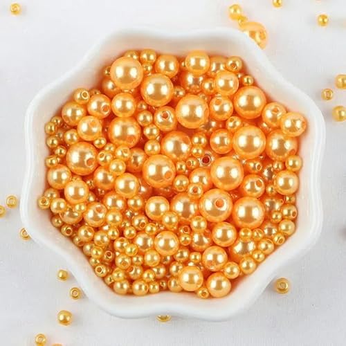 Mix-Größe 10 g mit Loch, bunte Perlen, runde ABS-Imitationsperlen zur Herstellung von DIY-Schmuck, Bastel- und Kleidungsmaterial-Z32-Mix 3–10 mm, 10 g von VIOLK