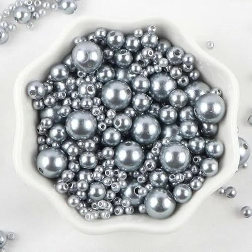 Mix-Größe 10 g mit Loch, bunte Perlen, runde ABS-Imitationsperlen zur Herstellung von DIY-Schmuck, Bastel- und Kleidungsmaterial-Z41-Mix 3–10 mm, 10 g von VIOLK