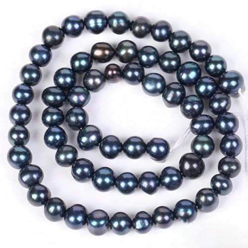 Natürliche Süßwasserperlen mit unregelmäßiger Form, lose Perlen zur Schmuckherstellung, DIY-Halskettenarmbänder, 6–7 mm, 61 Stk. von VIOLK