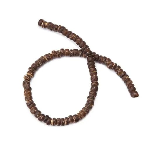 VIOLK Kokosnussschalen-Holzperlen, Schmuckzubehör, runde, lose Kokosnussschalen-Holzperlen zur Herstellung von DIY-Armbändern und Schmuck - Dunkelbraun - 5 mm von VIOLK