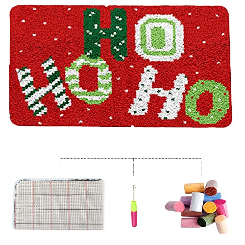 VIONNPPT DIY Kreativ 3D Tapisserie Zum Selber Knüpfen, Garn Stickkissen Teppich, Knüpfteppich Kits für Kinder und Erwachsene Geschenk, 50cmx38cm, Home Dekoration (Weihnachten) von VIONNPPT