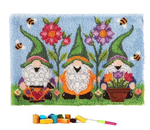 VIONNPPT DUBENS Heimdekoration Knüpfhaken Teppich Tapisserie Set Knüpfteppich Zum Selber,Kreative Handwerk Geschenk Für Erwachsene Kinder,DIY Knüpfen Set mit Vordruck,60x40cm (Blau,60cmx40cm) von VIONNPPT