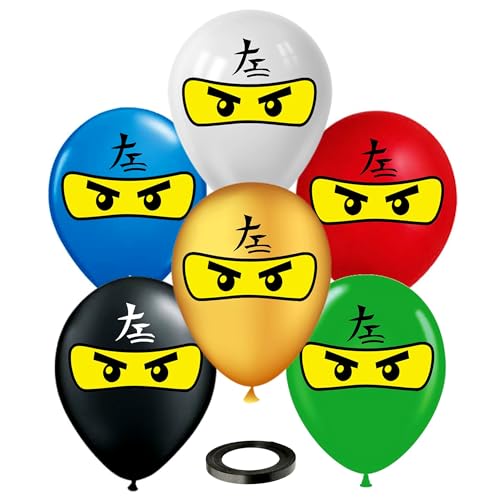 Vision Licensed Ninja Superhero 12" Luftballons 30 Pcs | Ninja Party Deko Balloons for Kinder | Ninja Geburtstag Theme Party and Baby Shower von VISION E.D.