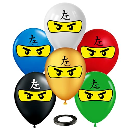 Ninja Superhero 12" Birthday Balloons 30 Pcs | All Ninja Balloons Colors | Premium Latex Ninja Sets Party Supplies Decorations by Vision E.D. von VISION E.D.