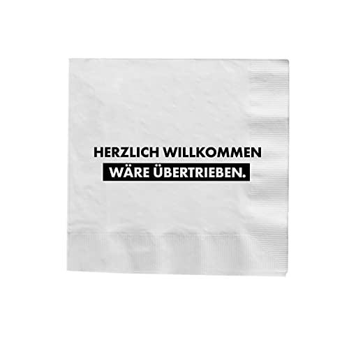 VISUAL STATEMENTS - Servietten mit Spruch - Tischdekoration mit witzigem Statement (Willkommen) von VISUAL STATEMENTS