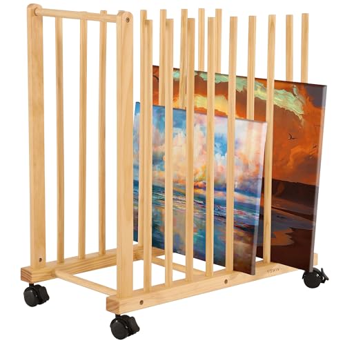 VISWIN Art Storage Rack, Art Canvas Storage, Canvas Boards Rack Art Storage mit Handle & Caster Wheels für Zeichnung Board, Panel, Papier-Pad für Kunststudios, Kunstwerke, Galerie von VISWIN